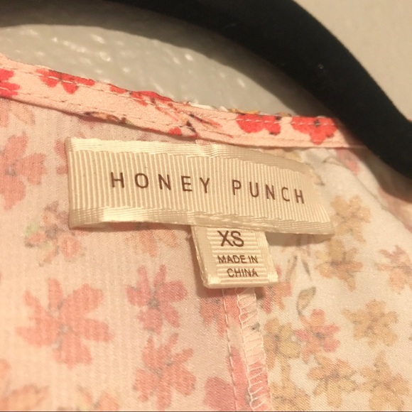 Long Sleeve Faux Wrap Floral Contrast Blouse - Picture 2 of 4